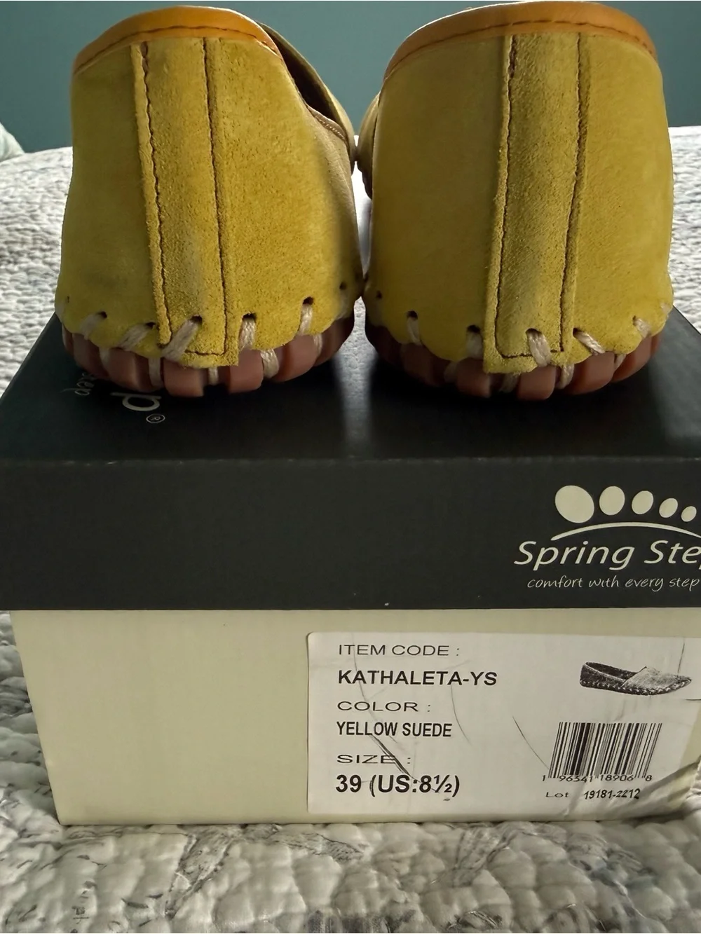 Spring Step Yellow Suede Flats - Kathaleta - Picture 6 of 6